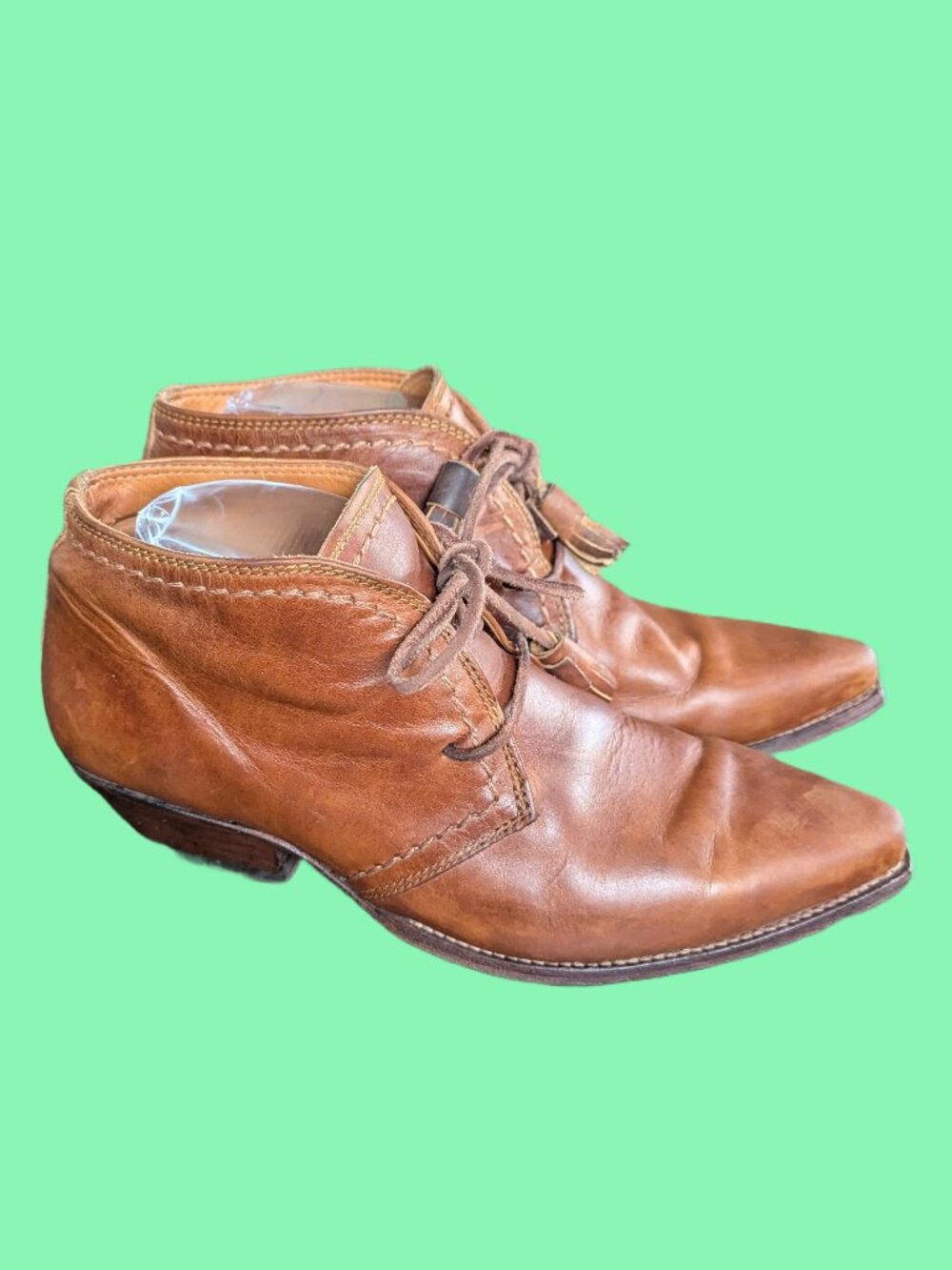 Ariat Two 24 Women's Brown Leather Lace Up Western Booties - Size 9